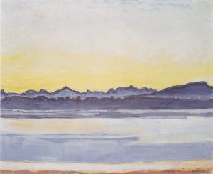 Meer van Genève met Mont-Blanc voor zonsopgang